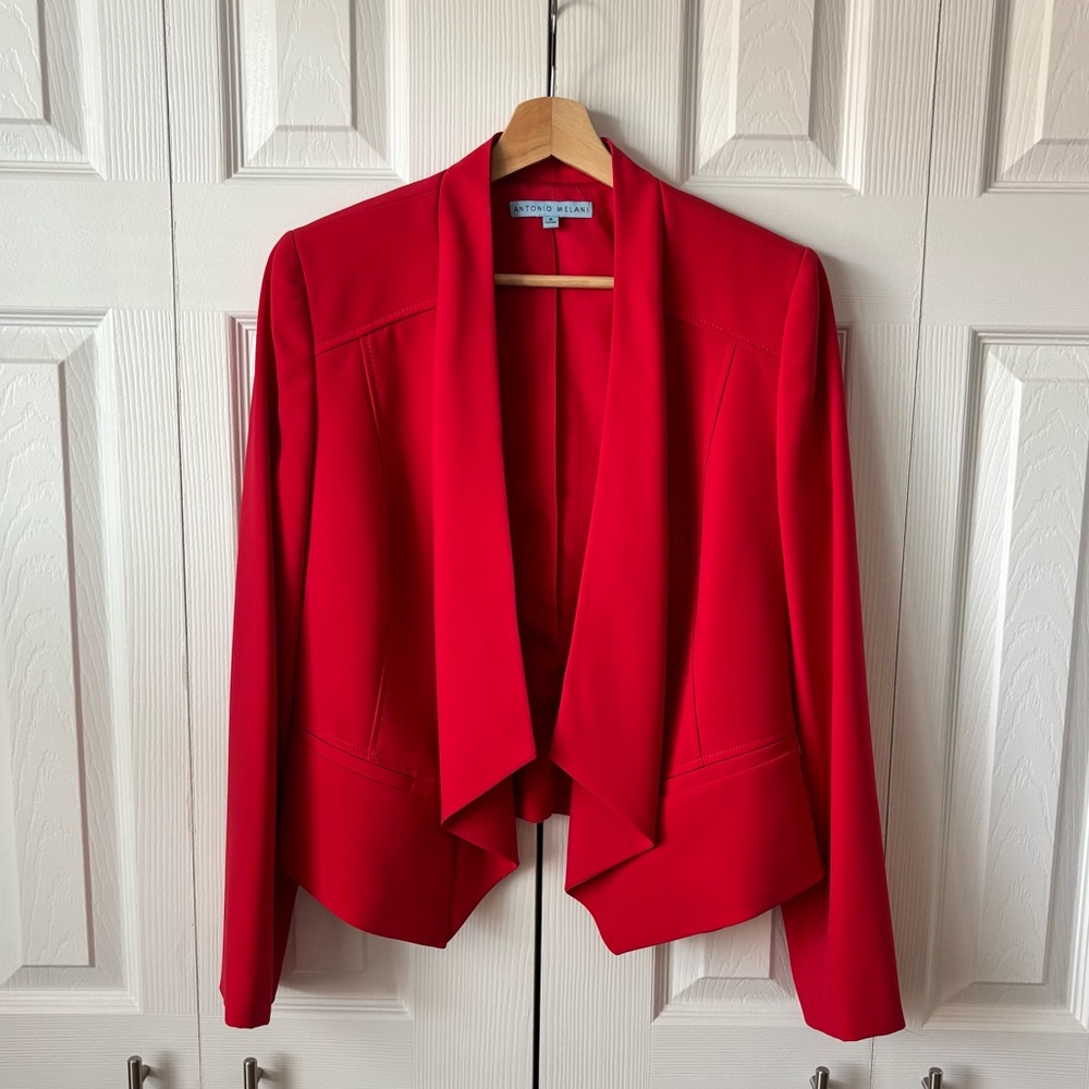 Antonio Melani Magenta Blazer Size 8 | Stretch Open Front Workwear